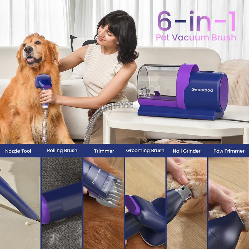 All-in-One Dog Grooming & Vacuum Kit | 2.5L Large Capacity, 13KPa Powerful Suction, Stainless Steel Blades, Lightweight Portable Pet Cleaning Solution