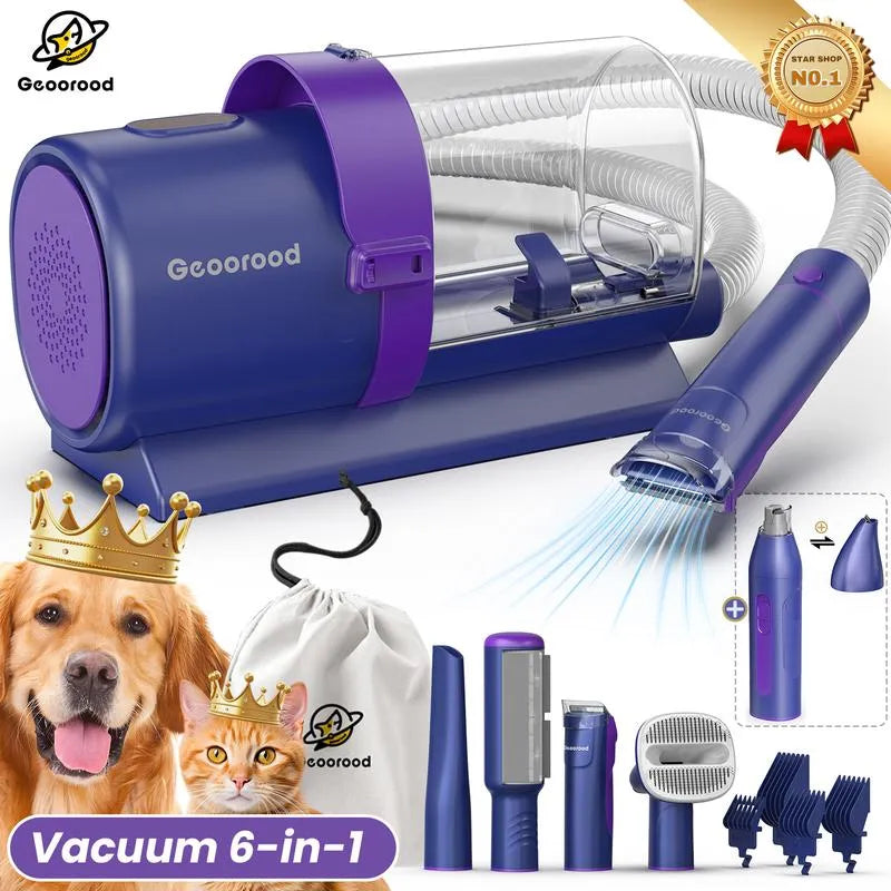 All-in-One Dog Grooming & Vacuum Kit | 2.5L Large Capacity, 13KPa Powerful Suction, Stainless Steel Blades, Lightweight Portable Pet Cleaning Solution