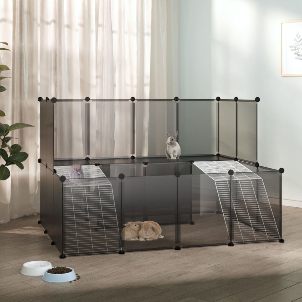 vidaXL Small Animal Cage DIY Small Animal House Rabbit Hutch PP and Steel