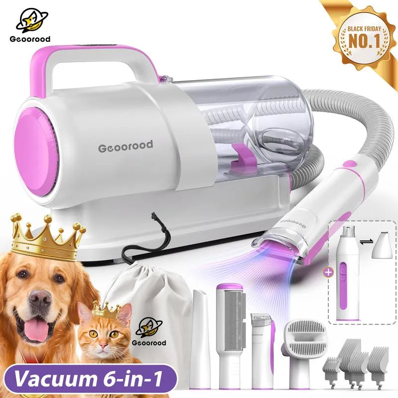 All-in-One Dog Grooming & Vacuum Kit | 2.5L Large Capacity, 13KPa Powerful Suction, Stainless Steel Blades, Lightweight Portable Pet Cleaning Solution